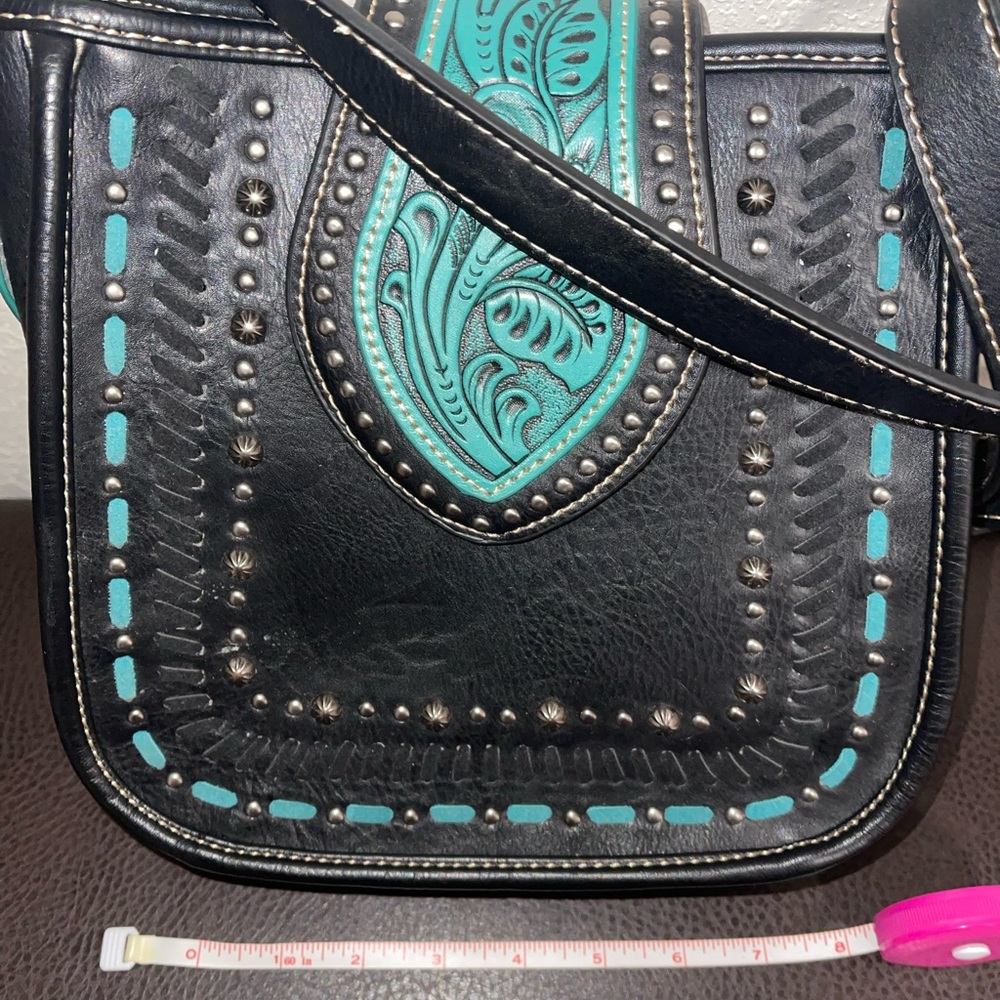 Trinity ranch crossbody black and turquoise